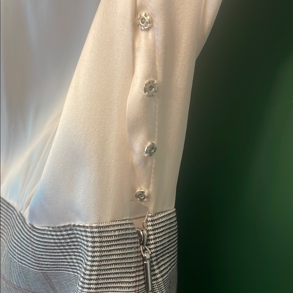 Tailored by Rebecca Taylor Summer Check Dress Silk Classic NWT Plaid - Picture 4 of 7